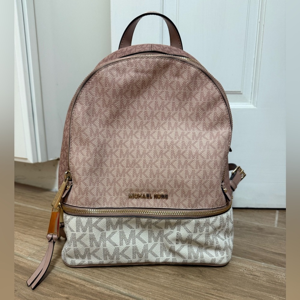 Michael Kors Signature Rhea Zip Backpack in Ballet Multi